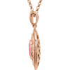 14k Rose Gold Pink Tourmaline & 1/5 CTW Diamond 18" Necklace