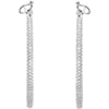 14k White Gold 2 7/8 CTW Diamond Inside/Outside Hoop Earrings