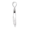 14k White Gold Heart print Oak Tree Pendant
