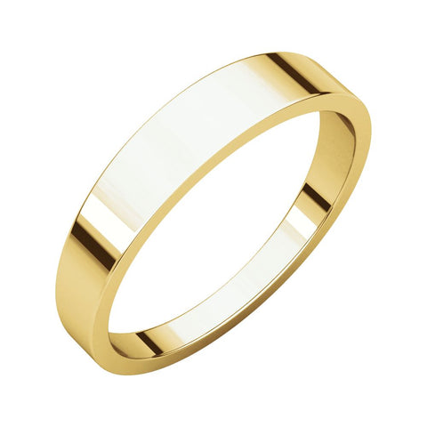 14k Yellow Gold 4mm Flat Tapered Band, Size 9