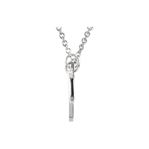 14k White Gold "Love You" 17.5" Necklace