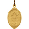 14k Yellow Gold 18x12mm Badge-Shaped Miraculous Medal
