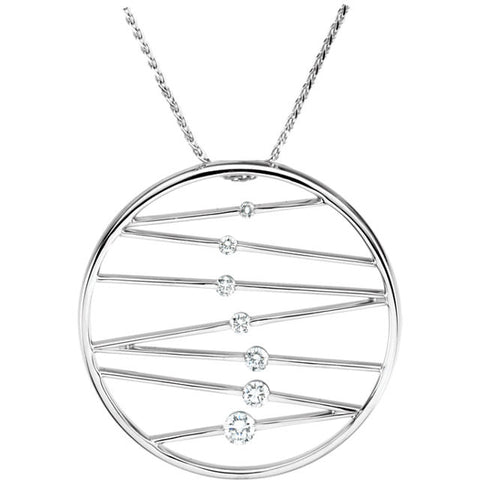 14k White Gold Journey Diamond Necklace