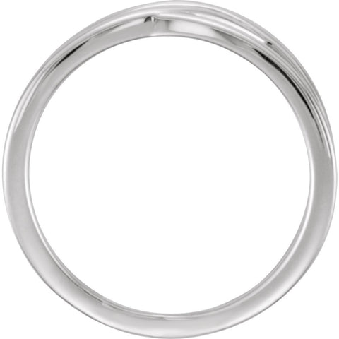 14k White Gold Criss-Cross Ring, Size 7