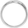 14k White Gold Criss-Cross Ring, Size 7