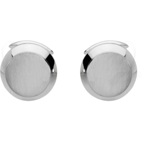 14k White Gold Men's Cuff Link