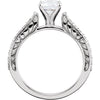 14k White Gold Cubic Zirconia & 3/8 CTW Diamond Sculptural-Inspired Engagement Ring Size 7