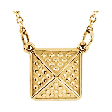 14k Yellow Gold Granulated Design 18" Necklace