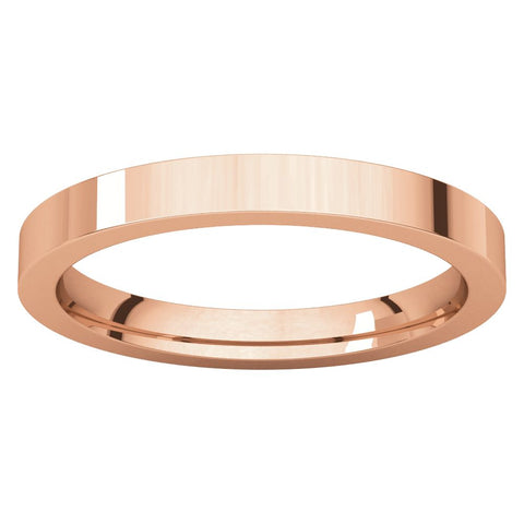 14k Rose Gold 2.5mm Flat Comfort Fit Band, Size 5
