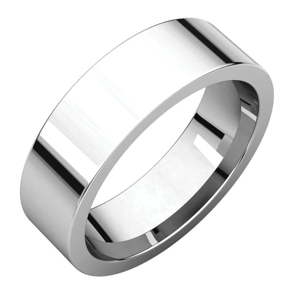Sterling Silver 6mm Flat Band, Size 7