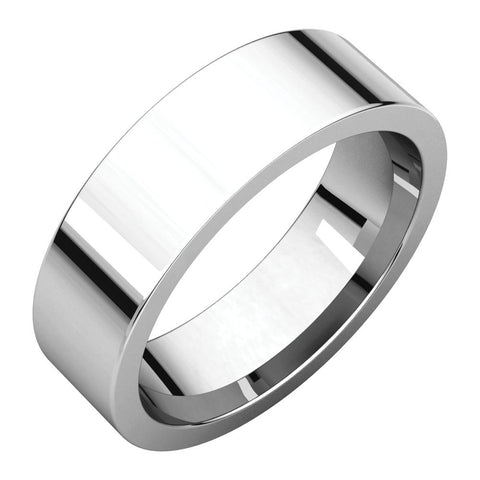 Continuum Sterling Silver 6mm Flat Comfort Fit Band, Size 10
