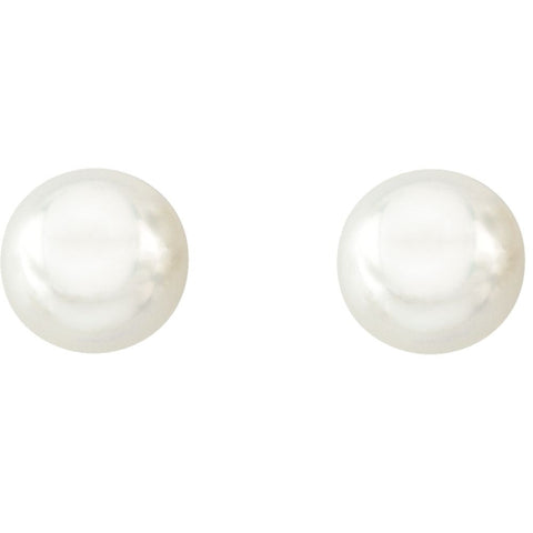 18k Yellow Gold 15mm Full Button South Sea Cultured Fashion Pearl Earrings