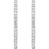 14k White Gold 5 CTW Diamond Inside/Outside Hoop Earrings