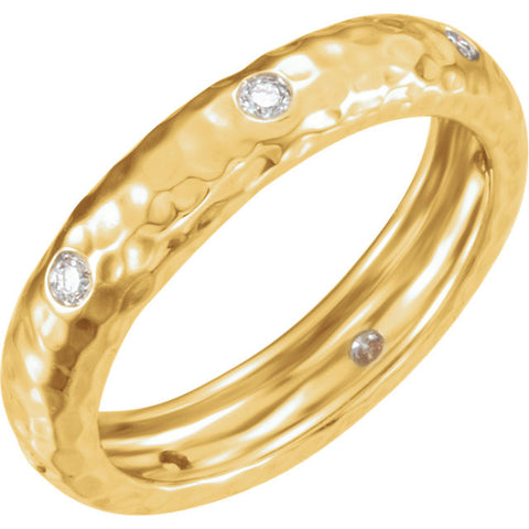 14k Rose Gold 1/6 CTW Diamond Ring, Size 7
