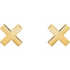 14k Yellow Gold "X" Earrings