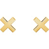 14k Yellow Gold "X" Earrings