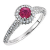 Ruby and 5/8 CTW Diamond Ring in 14k White Gold (Size 6 )