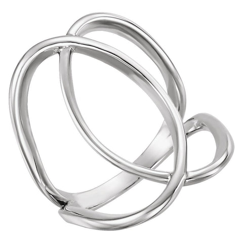 14k White Gold Freeform Ring , Size 7