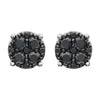 14k White Gold 3/8 CTW Black Diamond Cluster Earrings