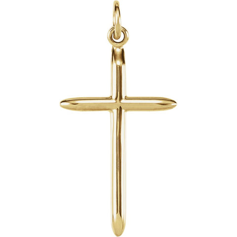 14k Yellow Gold 25x15mm Cross Pendant