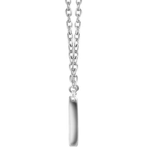 14k White Gold 3/8 CTW Diamond Rectangle 16-18" Necklace