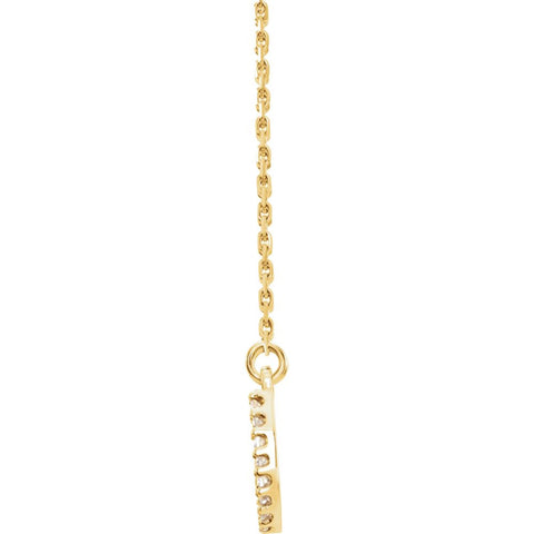 14k Yellow Gold .08 CTW Diamond Horseshoe 16" Necklace
