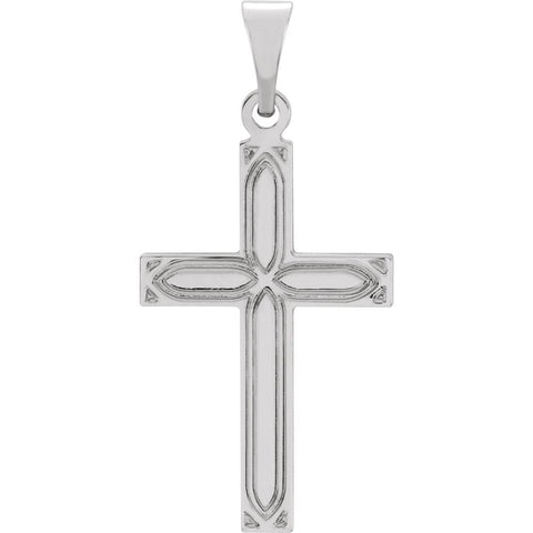 14k White Gold Cross Pendant
