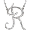 1/8 CTTW Diamond Initial 'R' Necklace in Sterling Silver