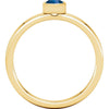 14k Yellow Gold Genuine Blue Sapphire Bezel Ring, Size 7