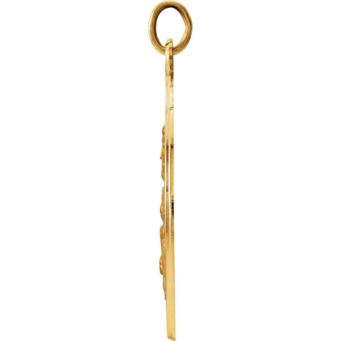 14k Yellow Gold 25mm Round St. Joseph Medal
