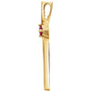 14k Yellow Gold Ruby Cross Pendant