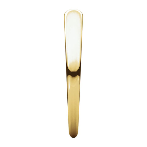 14k Yellow Gold 3mm Half Round Tapered Band, Size 6