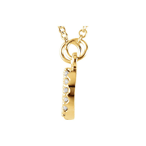 14k Yellow Gold .08 CTW Diamond "XO" 16" Necklace