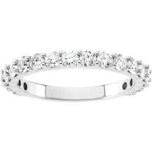14k White Gold 1 CTW Diamond Band, Size 7