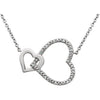 Sterling Silver 0.03 ctw. Diamond Interlocking Heart 18-inch Necklace