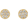 14k Yellow Gold 3/8 CTW Diamond Cluster Earrings