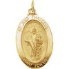 14k Yellow Gold 15x11mm Oval St. Jude Thaddeus Medal