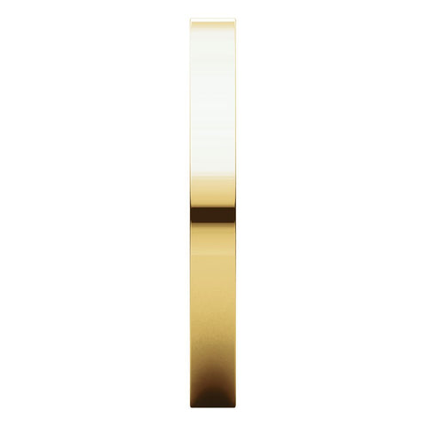 18k Yellow Gold 2.5mm Flat Comfort Fit Band, Size 5
