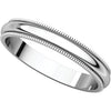 14k White Gold 3mm Milgrain Band, Size 11.5