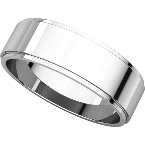Palladium 6mm Flat Edge Band, Size 8