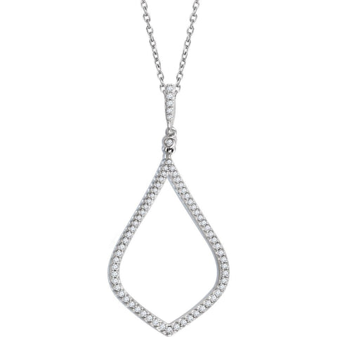 14k White Gold 1/4 CTW Diamond 18" Necklace