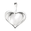 14k White Gold 15.7x13mm Small Heart print Pendant