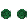 14k White Gold Emerald 4-Prong Scroll Setting® Stud Earrings