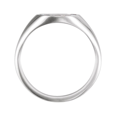 14k White Gold Signet Ring Mounting, Size 7