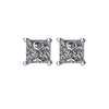14k White Gold 1 1/2 CTW Diamond Threaded Post Stud Earrings