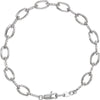 14k White Gold 1/5 CTW Diamond Link 7.5" Bracelet