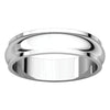 14k White Gold 5mm Half Round Edge Band, Size 9