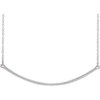 14K White Gold Curved Bar 18-Inch Necklace