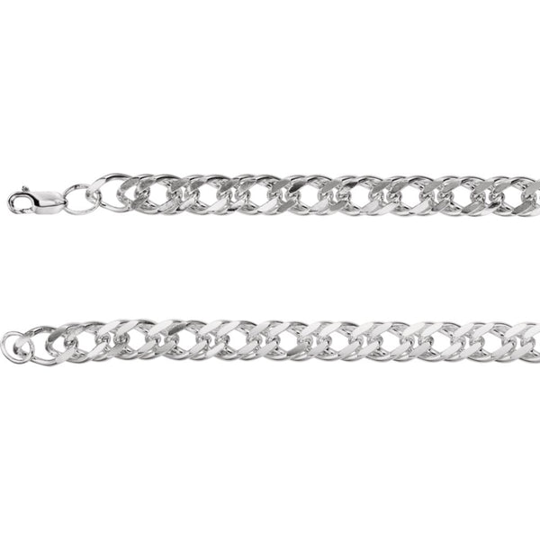 Sterling Silver 8.2mm Curb 20" Chain