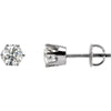 1 CTW Diamond Threaded Post Stud Earrings in 14K White Gold